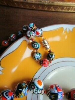 Murano Millefiori Venetian Vintage Bead Necklace Bracelet Glass Craft Lot Set