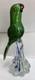 Murano Parrot BIRD Art Glass Rare Green Body Hand Blown 11 RARE 1960s Vintage