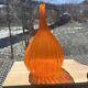 Murano Salviati Renzo Stellon Vintage Orange Large Tear Drop Vase 10.5-11