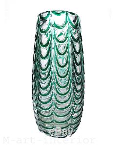 Murano Seguso Fenicio Glass Vase, Glas, Girlanden, Fratelli Toso Italy vtg 1950s