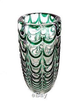 Murano Seguso Fenicio Glass Vase, Glas, Girlanden, Fratelli Toso Italy vtg 1950s
