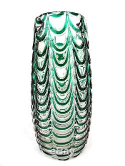 Murano Seguso Fenicio Glass Vase, Glas, Girlanden, Fratelli Toso Italy vtg 1950s