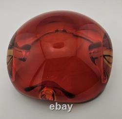 Murano Sommerso Art Glass Ashtray Dish 6 Red with Gold Casing Vintage MCM 1960s Murano Sommerso Art Glass Ashtray Dish 6 Red with Gold Casing Vintage MCM 1960s