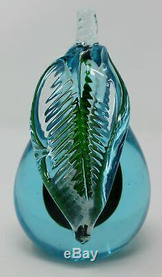 Murano Sommerso Barbini Vintage Italian Art Glass Blue & Green Pear