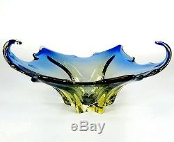 Murano Sommerso Glass Bowl Mid-Century Vintage Italy Venetian Art Glass Cool