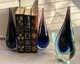 Murano Sommerso VTG Teardrop Art Glass Lot (3) 2 Bookends + Sculpture See Desc