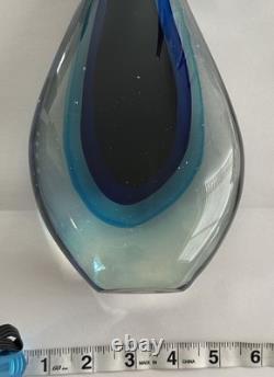 Murano Sommerso VTG Teardrop Art Glass Lot (3) 2 Bookends + Sculpture See Desc