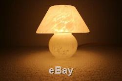 Murano Style White Mushroom Small Glass Lamp/Vintage Mushroom Lamp/1970s