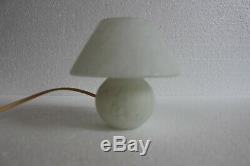 Murano Style White Mushroom Small Glass Lamp/Vintage Mushroom Lamp/1970s