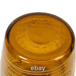 Murano Threaded Amber Glass Vase Swirl Hand Blown Vintage MCM Bianconi Style 13