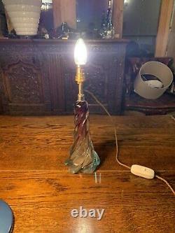 Murano Twisted Glass Table Lamp, Rewired 1950s Seguso, Vintage