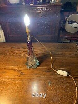 Murano Twisted Glass Table Lamp, Rewired 1950s Seguso, Vintage