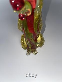 Murano Uranium Glass Poodle 7.5 Vintage Chip On Foot