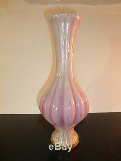 Murano Venetian Vintage Peony Glass Vase poss 50's/60's