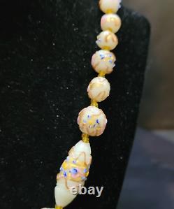 Murano Venetian Wedding Cake Necklace Multi-Color Art Glass 18 Vintage