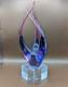 Murano Vintage Blown Art Nouveau Glass Sculpture & Pedestal 12 rare Flame