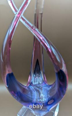 Murano Vintage Blown Art Nouveau Glass Sculpture & Pedestal 12 rare Flame