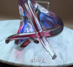 Murano Vintage Blown Art Nouveau Glass Sculpture & Pedestal 12 rare Flame