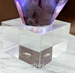 Murano Vintage Blown Art Nouveau Glass Sculpture & Pedestal 12 rare Flame