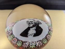 Murano Vintage Glass Paperweight Sulphide Washington Very Rare Collectible