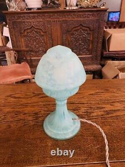 Murano Vintage Glass Table Lamp, Mottled Azure Blue