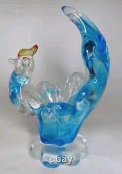 Murano Vintage Handmade Blown Crystal Glass Rooster 5