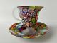 Murano Vintage Millefiori Italian Art Glass Cup & Saucer Set