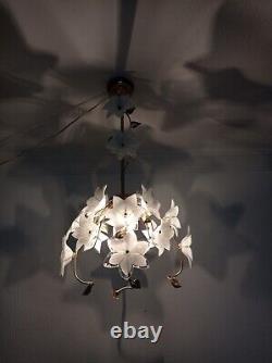 Murano Vintage White Glass Chandelier Light Ceiling Fixture Lighting Lamp