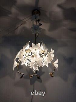 Murano Vintage White Glass Chandelier Light Ceiling Fixture Lighting Lamp