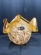 Murano White Crystal Italian Amber Art Glass Handblown Vase Vintage Venetian