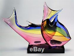 Murano glass Sculpture Signed Archimede Seguso Fish Vintage