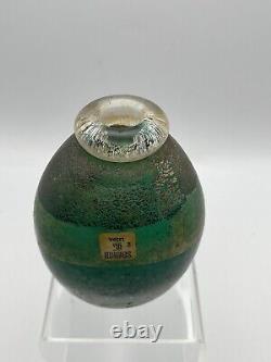 Murano glass vase Gerri Green And Gold Vintage Rare Beautiful Sexy