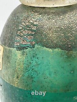 Murano glass vase Gerri Green And Gold Vintage Rare Beautiful Sexy