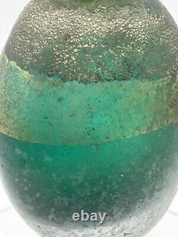 Murano glass vase Gerri Green And Gold Vintage Rare Beautiful Sexy