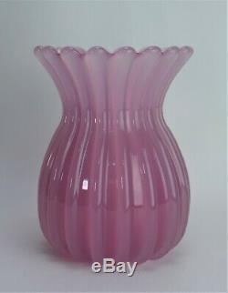 Murano glass vase Vintage Seguso original label Pink
