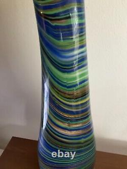 Murano glass vase vintage signed by Laura Diaz De Santillana