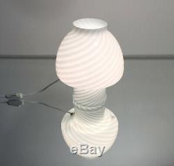 Murano white mushroom lamp swirl glass lampada fungo spirale vintage70 U