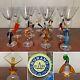 NEW Vintage Set 13 MURANO ART GLASS Figural Animals Martini Wine Goblets ITALY