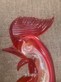 Nice Vintage Murano Glass Rooster Confetti Art Glass Figurine Italy MCM