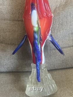 Nice Vintage Murano Glass Rooster Confetti Art Glass Figurine Italy MCM