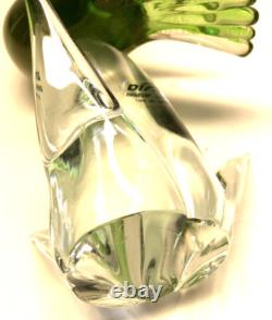 OLD Antique Statue Glass Vintage Murano Art Glass Parrot Green Tall Bird 9 3/4