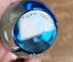 Oggetti Murano Art Glass Penguin Bird Figurine Blue Ombre Signed Vintage AWESOME