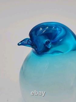 Oggetti Murano Art Glass Penguin Bird Figurine Blue Ombre Signed Vintage AWESOME
