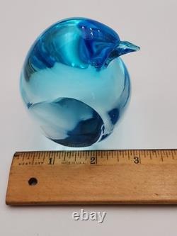 Oggetti Murano Art Glass Penguin Bird Figurine Blue Ombre Signed Vintage AWESOME
