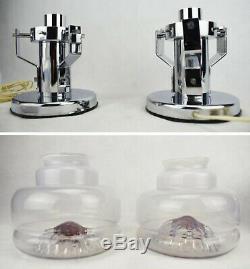 PAIR MURANO GLASS MAZZEGA LAMPS Vintage Brutalist Modern FASE LIGHT TABLE Lamp