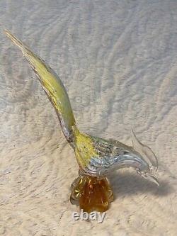 PAIR of Vintage Murano Glass Style Road Runner/Pheasant Bird Figurines 12.0