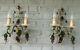 PAIR vintage 190 italian wall lights murano grape glass fruit drops sconces