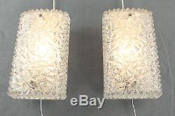 Pair Murano Structured Glass Sconces Mirror Wall Lamps Mid Century Vintage