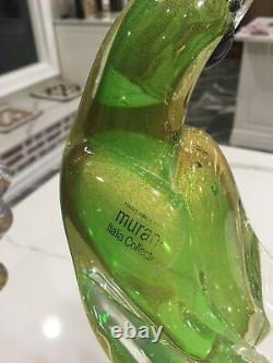 Pair Of Vintage Murano Glass Cockatoo Parrots By Archimede Seguso