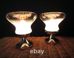 Pair of Italian vintage Murano caramel glass table lamp Mazzega style